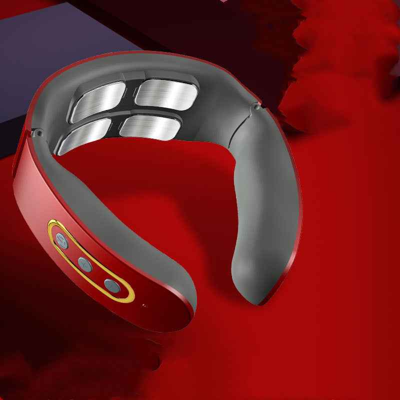 Masseur Cervical Électrique 4 Têtes - Impulsions TENS Infrarouge Chauffant