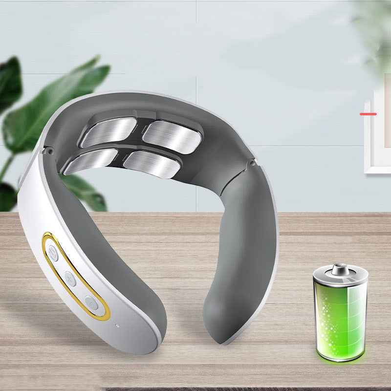 Masseur Cervical Électrique 4 Têtes - Impulsions TENS Infrarouge Chauffant