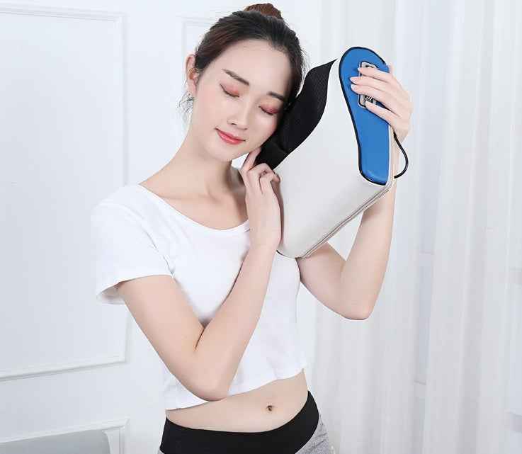 Coussin Massage Cervical Électrique - 16 Têtes Pétrissage Infrarouge