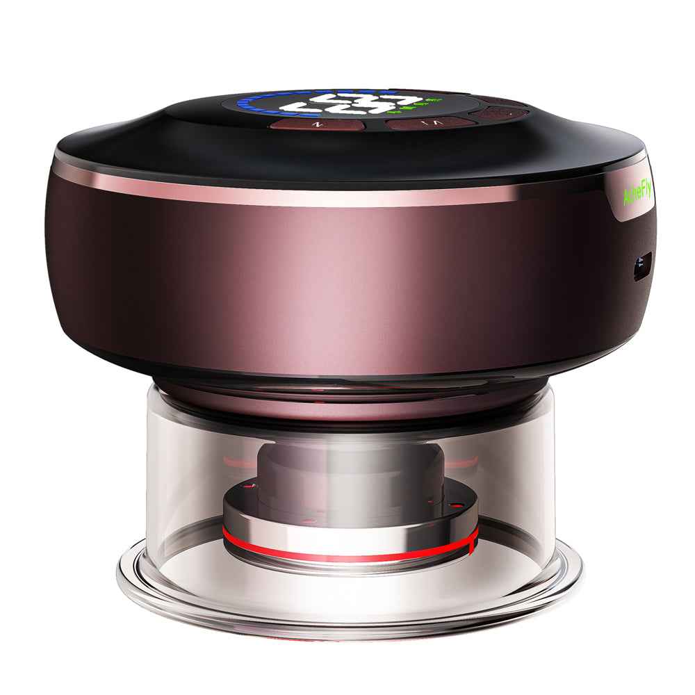 AcheFly Gua Sha Électrique Multifonction - Ventouses EMS TENS Chaleur Lumière Rouge