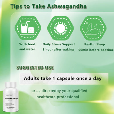 Ashwagandha Supplements Capsules Vegan Stress Relief Immune Support Supplement Balanced Energy Levels And Mood Organic