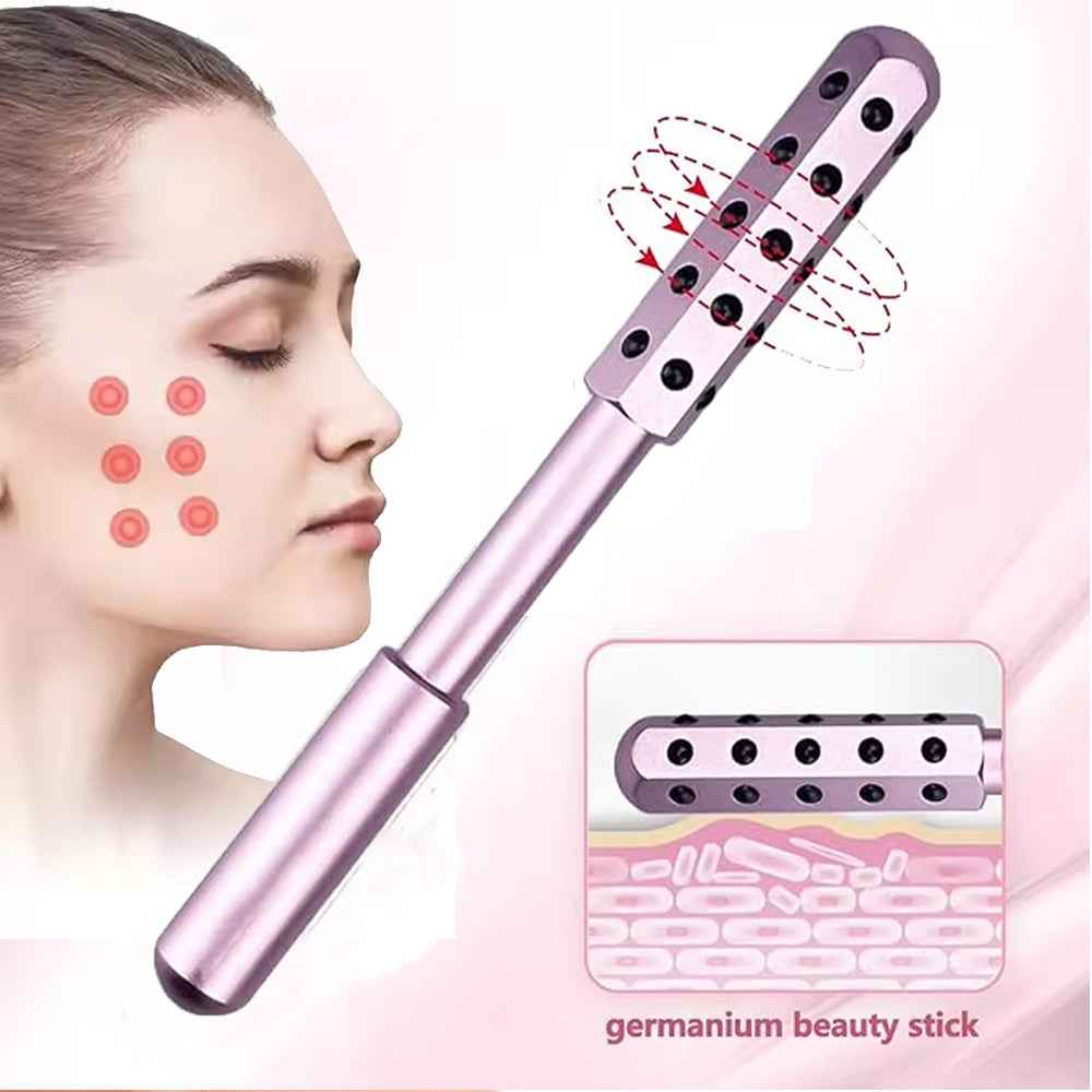 Bâton Beauté 30 Pierres Germanium - Rouleau Massage Visage Anti-Rides Lifting