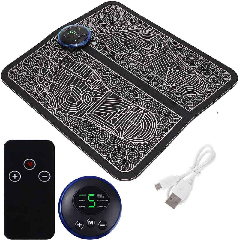 Tapis Massage Pieds Rechargeable EMS - Stimulation Infrarouge Magnétique