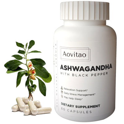 Ashwagandha Supplements Capsules Vegan Stress Relief Immune Support Supplement Balanced Energy Levels And Mood Organic