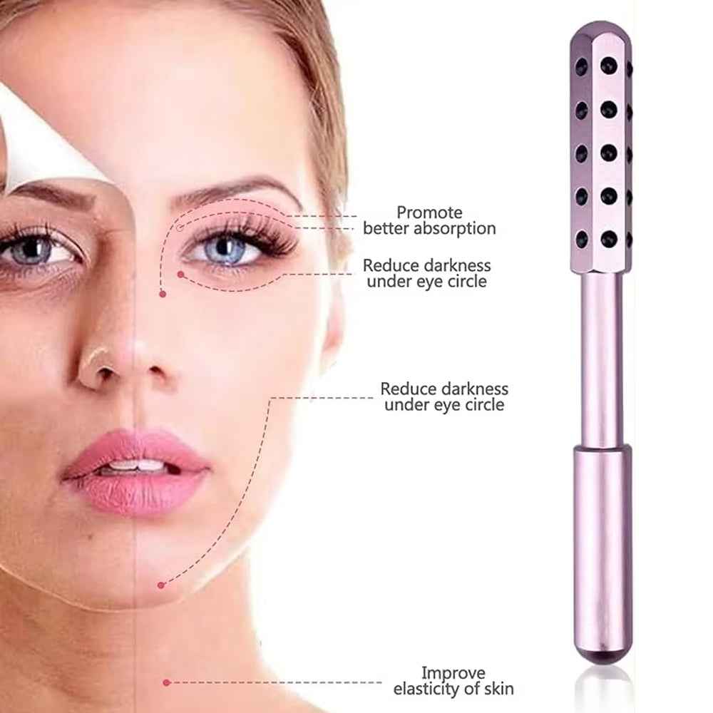 Bâton Beauté 30 Pierres Germanium - Rouleau Massage Visage Anti-Rides Lifting