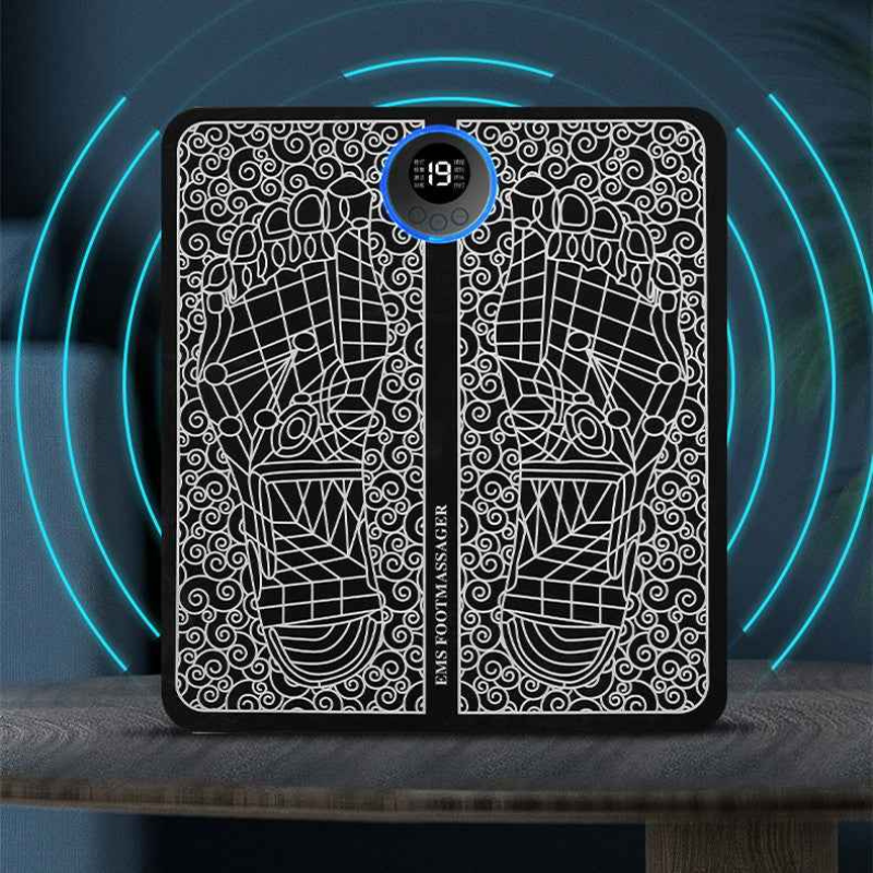 Tapis Massage Pieds Rechargeable EMS - Stimulation Infrarouge Magnétique