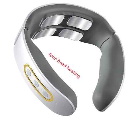 Masseur Cervical Électrique 4 Têtes - Impulsions TENS Infrarouge Chauffant