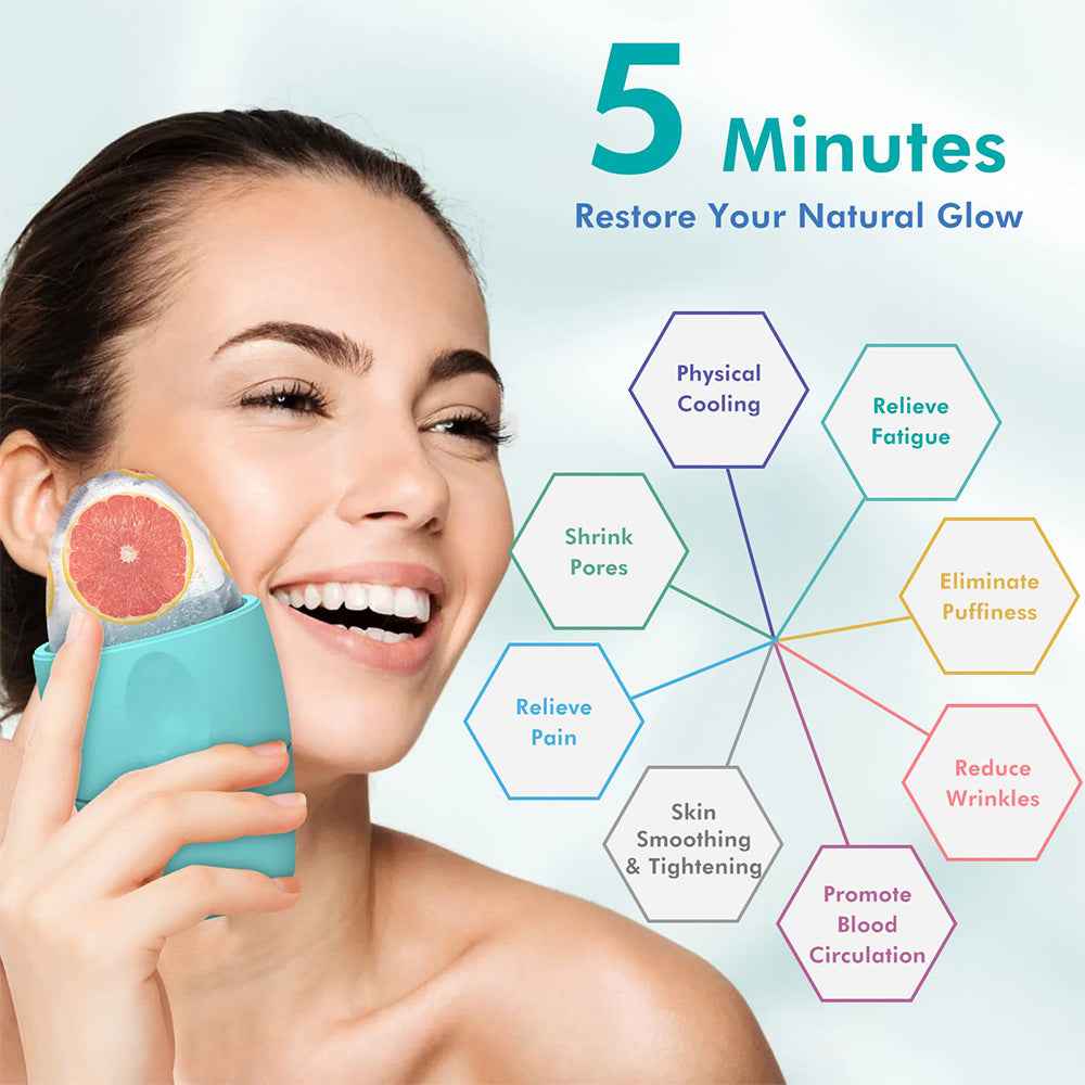 Rouleau Glace Visage Silicone - Anti-Cernes Pores Contour Lifting