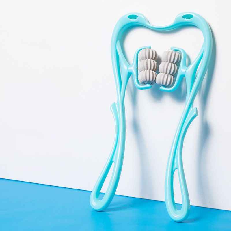 Masseur Nuque Manuel 6 Roues - Rouleau Massage Cervicales Portable